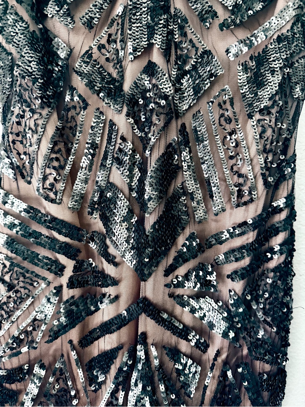 Vintage Bebe Black Sequin V-Neck Cocktail Mini Dress Size S XS - Picture 6 of 14